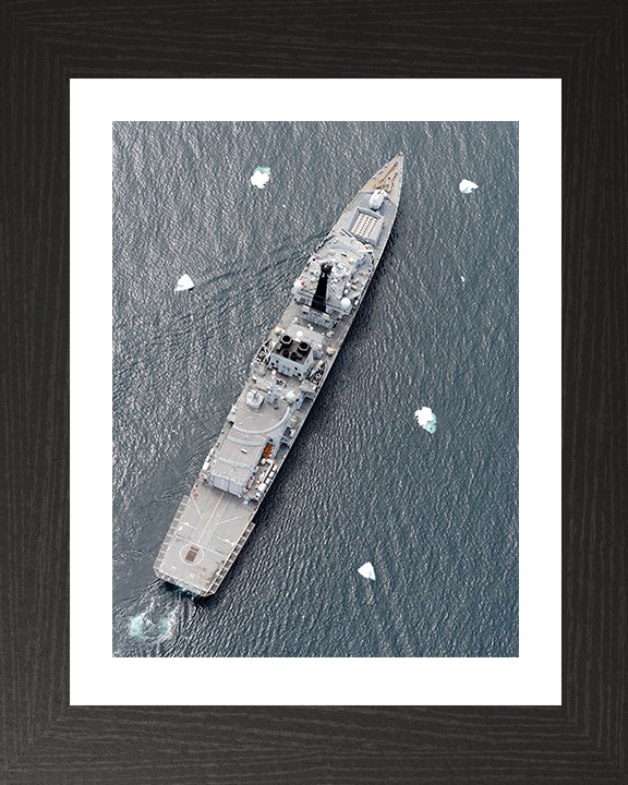 HMS Montrose (F236) Photo Print - South Atlantic 2011 - Royal Navy Type 23 Frigate Hampshire Prints 10 x 8 Black Frame Yes