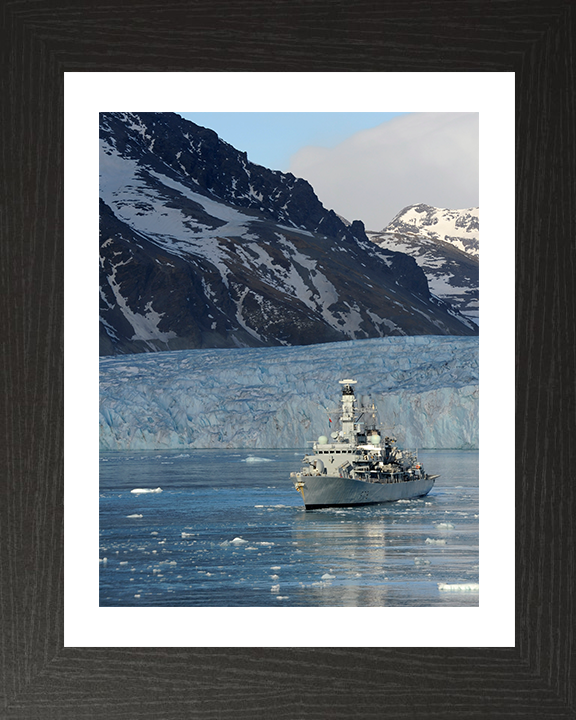 HMS Portland (F79) Photo Print - South Georgia 2010 - Royal Navy Type 23 Frigate Hampshire Prints 10 x 8 Black Frame Yes