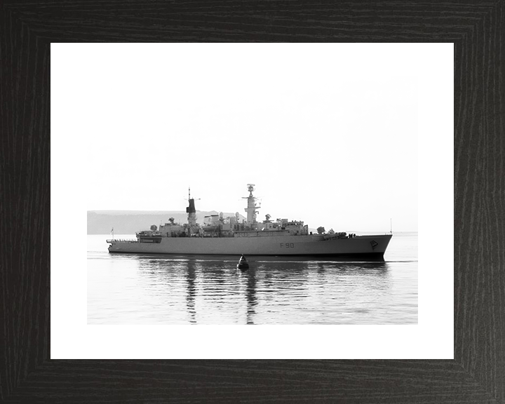 HMS Brilliant (F90) Royal Navy Type 22 Frigate Starboard Beam View Photo Print Wall Art Decor Posters, Prints, & Visual Artwork Hampshire Prints 10 x 8 Black Frame Yes