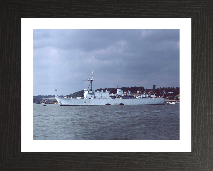 HMS Abdiel (N21) Photo Print - Port Side View - Royal Navy Abdiel Class Mine Layer Hampshire Prints 10 x 8 Black Frame Yes