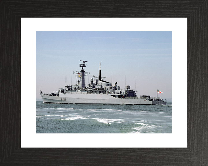 HMS Avenger (F185) Royal Navy Type 21 Frigate Leaving Harbour Photo Print Wall Art Decor Posters, Prints, & Visual Artwork Hampshire Prints 10 x 8 Black Frame Yes