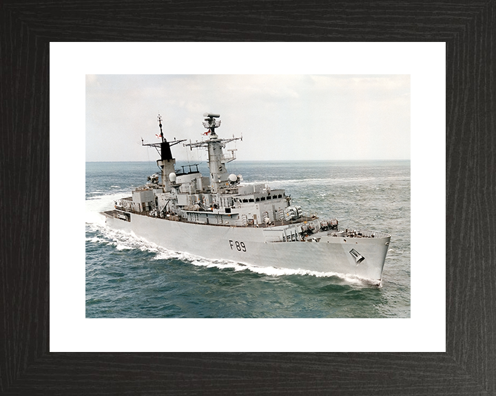 HMS Battleaxe (F89) Royal Navy Type 22 Frigate Starboard Bow View Photo Print Wall Art Decor Posters, Prints, & Visual Artwork Hampshire Prints 10 x 8 Black Frame Yes
