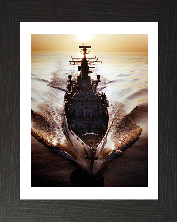 HMS Boxer (F92) Photo Print - At Sunset 1997 - Royal Navy Type 22 Frigate Posters, Prints, & Visual Artwork Hampshire Prints 10 x 8 Black Frame Yes