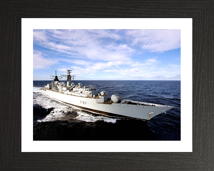 HMS Chatham (F87) Photo Print - Mediterranean 2010 - Royal Navy Type 22 Frigate Hampshire Prints 10 x 8 Black Frame Yes