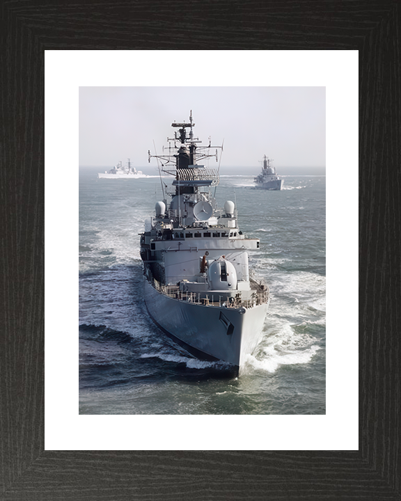 HMS Birmingham (D86) Royal Navy Type 42 Destroyer Bow View Photo Print Wall Art Decor Posters, Prints, & Visual Artwork Hampshire Prints 10 x 8 Black Frame Yes