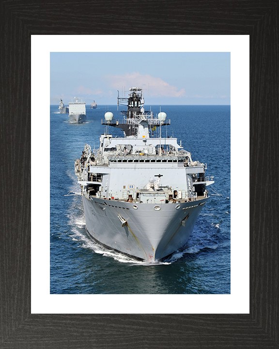 HMS Bulwark (L15) Photo Print - Joint Warrior 2012 - Royal Navy Albion Class Amphibious Ship Hampshire Prints 10 x 8 Black Frame Yes