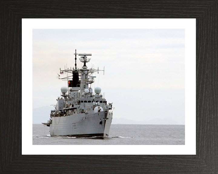 HMS Cornwall (F99) Photo Print - At sea 2010 - Royal Navy type 22 Frigate Hampshire Prints 10 x 8 Black Frame Yes