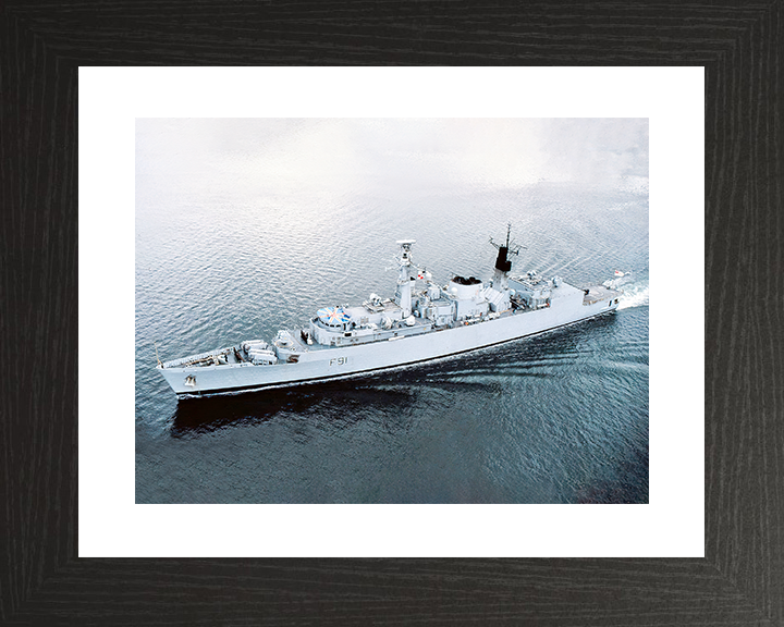 HMS Brazen (F91) Royal Navy Type 22 Frigate High Port Side View Photo Print Wall Art Decor Posters, Prints, & Visual Artwork Hampshire Prints 10 x 8 Black Frame Yes