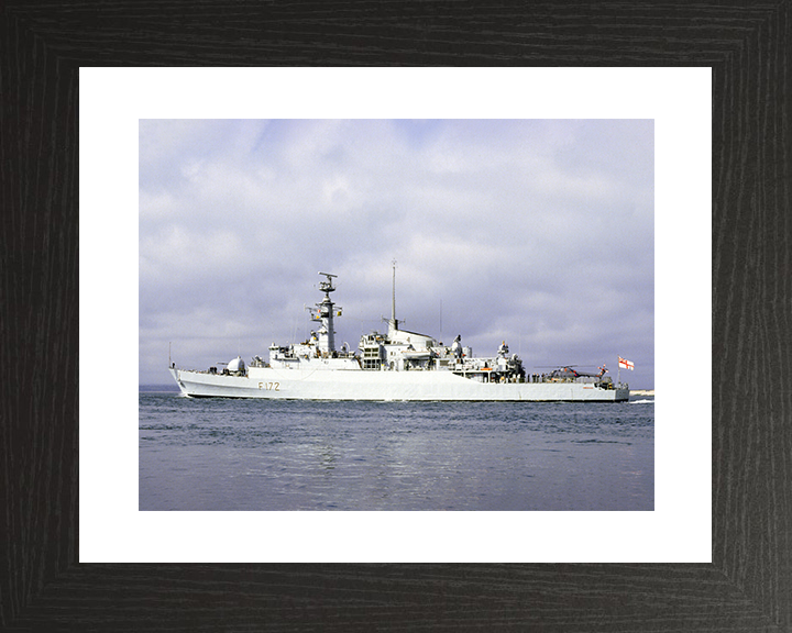HMS Ambuscade (F172) Royal Navy Type 21 Frigate Port Beam View Photo Print Wall Art Decor Posters, Prints, & Visual Artwork Hampshire Prints 10 x 8 Black Frame Yes