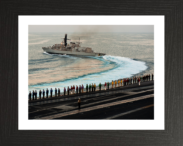 HMS St Albans (F83) Photo Print - Breaking Away - Royal Navy Type 23 Frigate Hampshire Prints 10 x 8 Black Frame Yes