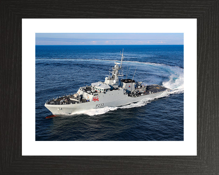 HMS Tamar (P233) Photo Print - Starboard Turn - Royal Navy River Class Patrol Vessel Hampshire Prints 10 x 8 Black Frame Yes