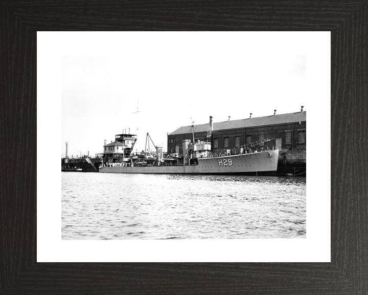 HMS Thanet (H29) - In Harbour 1928 - Royal Navy S Class Destroyer Photo Print Wall Art Naval Decor UK Posters, Prints, & Visual Artwork Hampshire Prints 10 x 8 Black Frame Yes