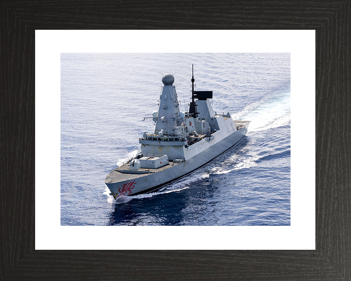HMS Dragon (D35) Royal Navy Type 45 Destroyer at sea March 2026 Photo Print Wall Art Poster Posters, Prints, & Visual Artwork Hampshire Prints 10 x 8 Black Frame Yes