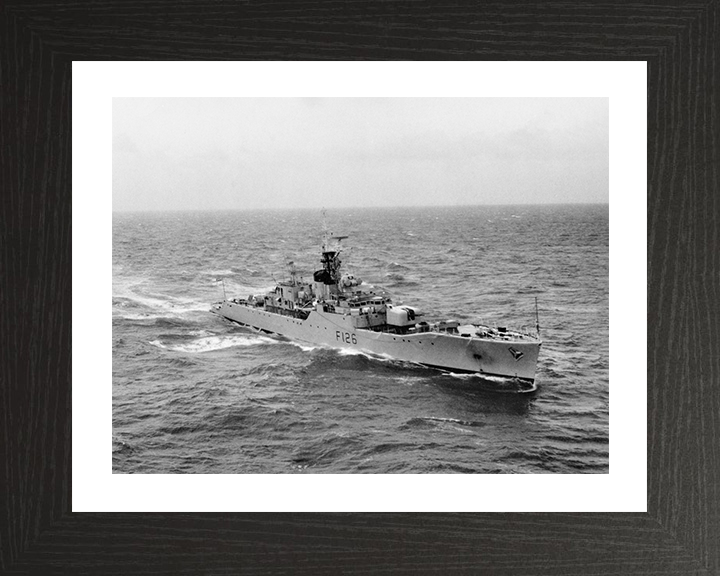 HMS Plymouth (F126) Photo Print - At Sea 1962 - Royal Navy Rothesay Class Frigate Hampshire Prints 10 x 8 Black Frame Yes