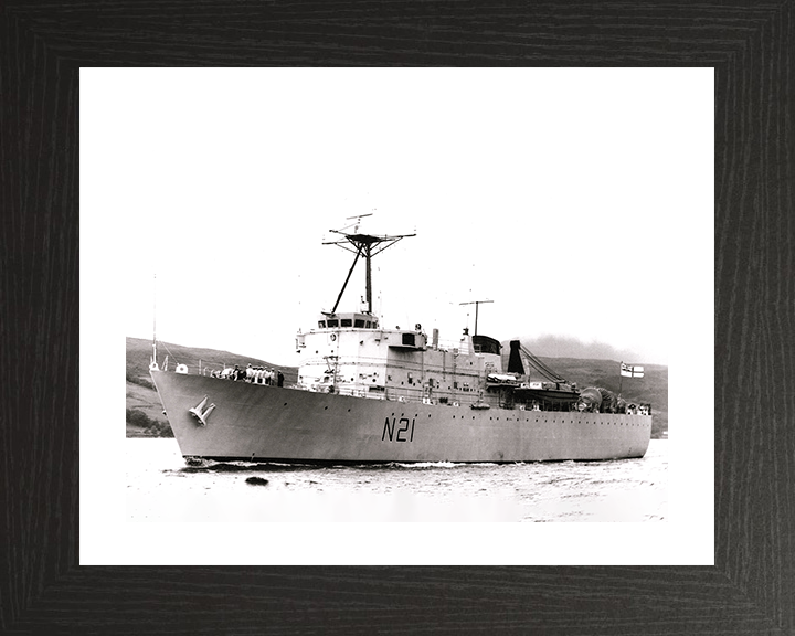 HMS Abdiel (N21) Photo Print - Entering Harbour - Royal Navy Abdiel Class Minelayer Posters, Prints, & Visual Artwork Hampshire Prints 10 x 8 Black Frame Yes