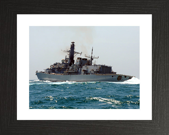 HMS St Albans (F83) Photo Print - Low Port View - Royal Navy Type 23 Frigate Hampshire Prints 10 x 8 Black Frame Yes