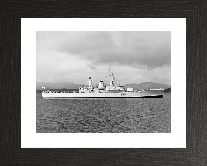 HMS Aurora (F10) Royal Navy Leander Class Frigate Starboard Beam View Photo Print Wall Art Decor Posters, Prints, & Visual Artwork Hampshire Prints 10 x 8 Black Frame Yes