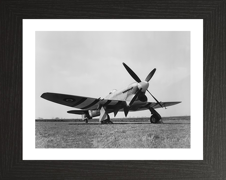 RAF Hawker Tempest V on the Ground Photo Print - Royal Air Force Aircraft Hampshire Prints 10 x 8 Black Frame Yes
