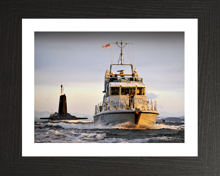 HMS Dasher (P280) Photo Print - With HMS Vanguard - Royal Navy Archer Class P2000 Patrol Vessel Hampshire Prints 10 x 8 Black Frame Yes