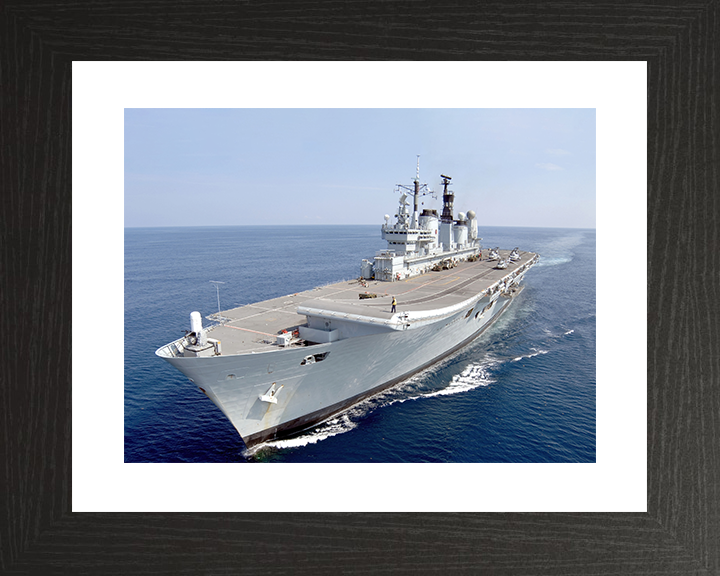 HMS Ark Royal (R07) Royal Navy Invincible Class Aircraft Carrier Underway Photo Print Wall Art Decor Posters, Prints, & Visual Artwork Hampshire Prints 10 x 8 Black Frame Yes