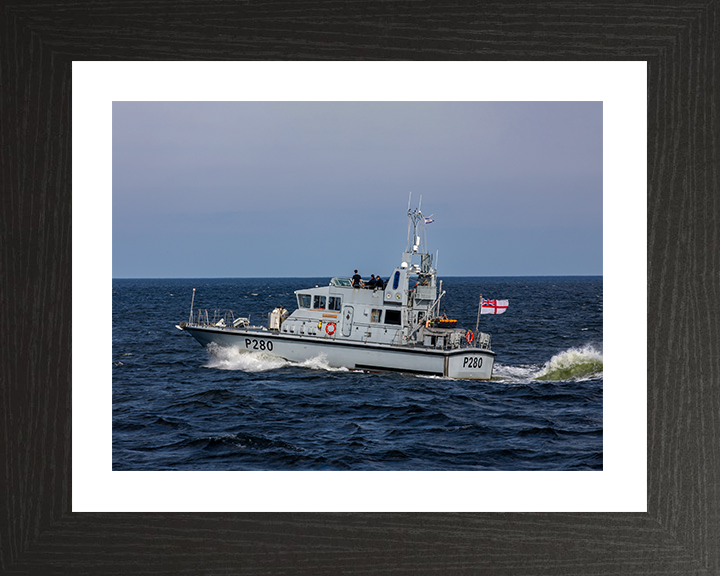 HMS Dasher (P280) Photo Print - At Sea Sept 2025 - Royal Navy Archer Class P2000 Patrol Vessel Hampshire Prints 10 x 8 Black Frame Yes