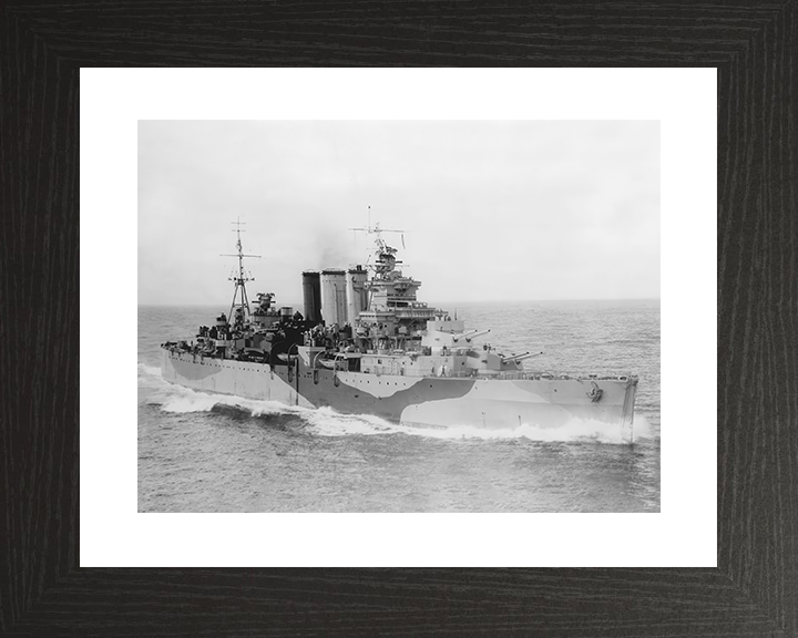 HMS Devonshire (39) Royal Navy County Class Cruiser Starboard Side Photo Print Wall Art Decor Posters, Prints, & Visual Artwork Hampshire Prints 10 x 8 Black Frame Yes