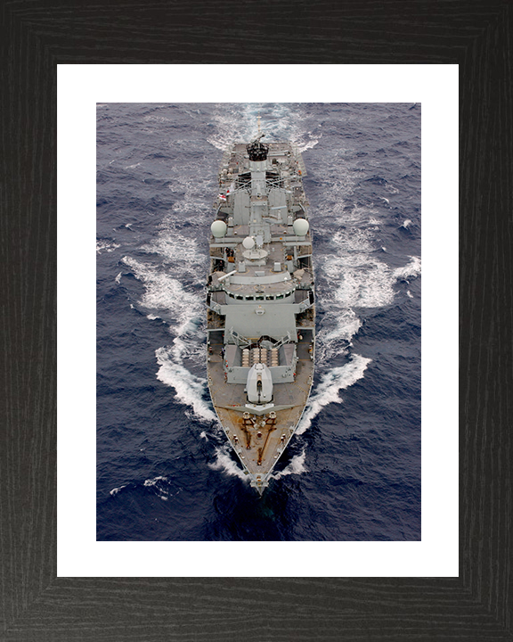 HMS Iron Duke (F234) Photo Print - Atlantic 2006 - Royal Navy Type 23 Frigate Hampshire Prints 10 x 8 Black Frame Yes
