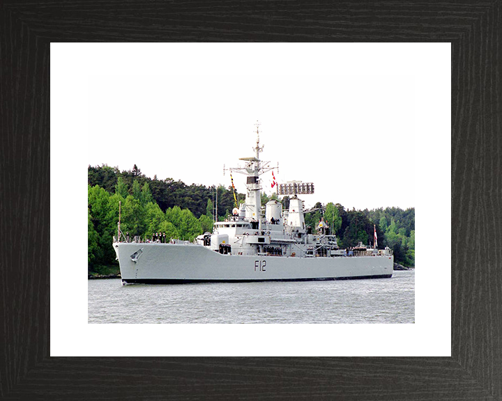 HMS Achilles (F12) Royal Navy Leander Class Frigate Photo Print Warship Wall Art Posters, Prints, & Visual Artwork Hampshire Prints 10 x 8 Black Frame Yes