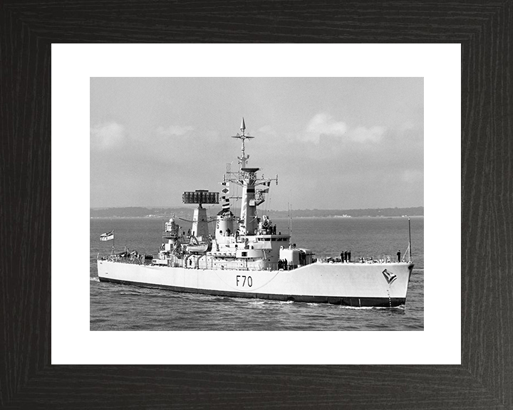 HMS Apollo (F70) Royal Navy Leander Class Frigate Starboard Bow View Photo Print Wall Art Decor Posters, Prints, & Visual Artwork Hampshire Prints 10 x 8 Black Frame Yes