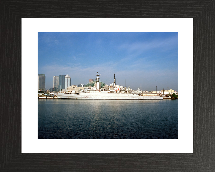 HMS Active (F171) Royal Navy Type 21 Frigate Photo Print Alongside Warship Wall Art Posters, Prints, & Visual Artwork Hampshire Prints 10 x 8 Black Frame Yes