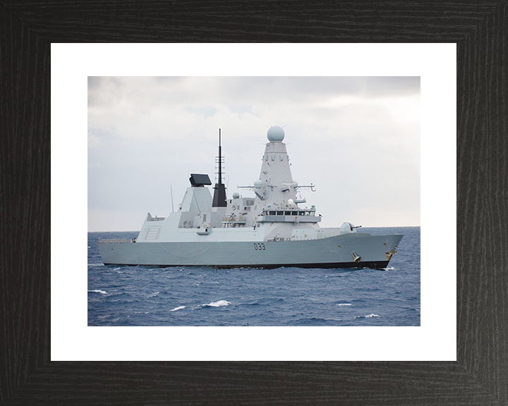 HMS Dauntless (D33) Royal Navy Type 45 Destroyer Starboard Beam View Photo Print Wall Art Decor Posters, Prints, & Visual Artwork Hampshire Prints 10 x 8 Black Frame Yes
