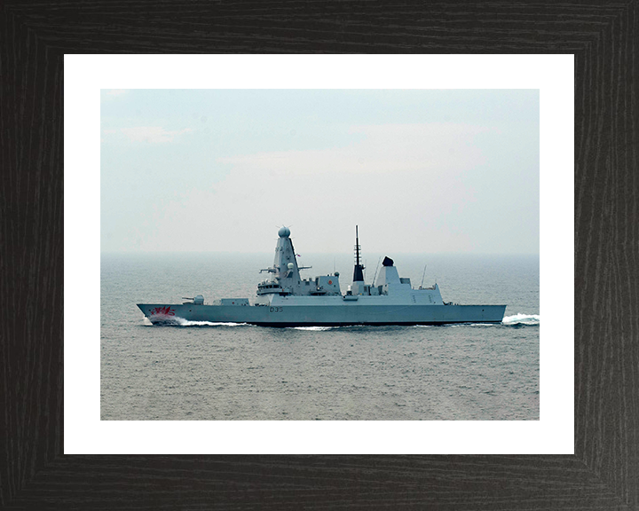 HMS Dragon (D35) Photo Print - At Sea 2018 - Royal Navy Type 45 Destroyer Hampshire Prints 10 x 8 Black Frame Yes