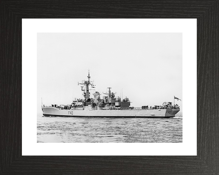 HMS Sirius (F40) Photo Print - Leaving Portsmouth 1987 - Royal Navy Leander Class Frigate Posters, Prints, & Visual Artwork Hampshire Prints 10 x 8 Black Frame Yes