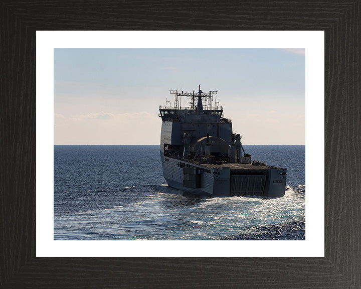 RFA Mounts Bay (L3008) Photo Print - Stern View - Royal Fleet Auxiliary Bay Class Ship Hampshire Prints 10 x 8 Black Frame Yes