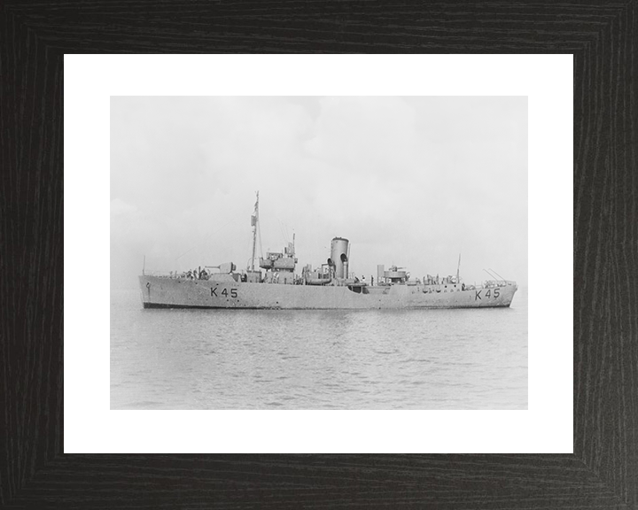 HMS Convolvulus (K45) Royal Navy Flower Class Corvette Port Side View Photo Print Wall Art Naval Decor Posters, Prints, & Visual Artwork Hampshire Prints 10 x 8 Black Frame Yes