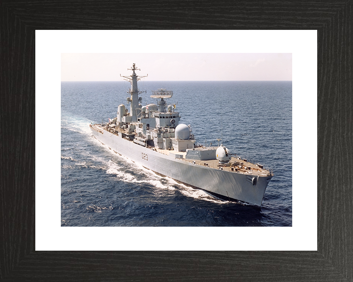 HMS Bristol (D23) Royal Navy Type 82 Destroyer High Starboard Bow View Photo Print Wall Art Decor Posters, Prints, & Visual Artwork Hampshire Prints 10 x 8 Black Frame Yes