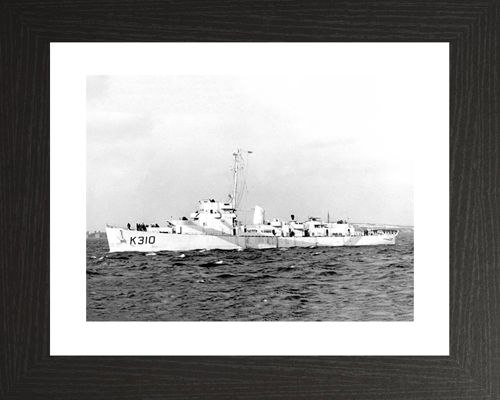 HMS Bayntun (K310) Royal Navy Captain Class Frigate Port Side View Photo Print Wall Art Decor Posters, Prints, & Visual Artwork Hampshire Prints 10 x 8 Black Frame Yes