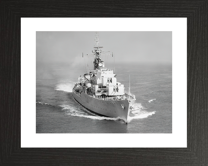 HMS Dainty (D108) Royal Navy Daring Class Destroyer Starboard Bow View Photo Print Wall Art Decor Posters, Prints, & Visual Artwork Hampshire Prints 10 x 8 Black Frame Yes