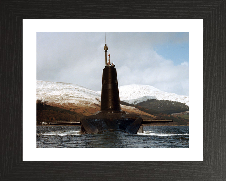 HMS Vanguard (S28) Photo Print - Loch Long 1997 - Royal Navy Vanguard Class Submarine Hampshire Prints 10 x 8 Black Frame Yes