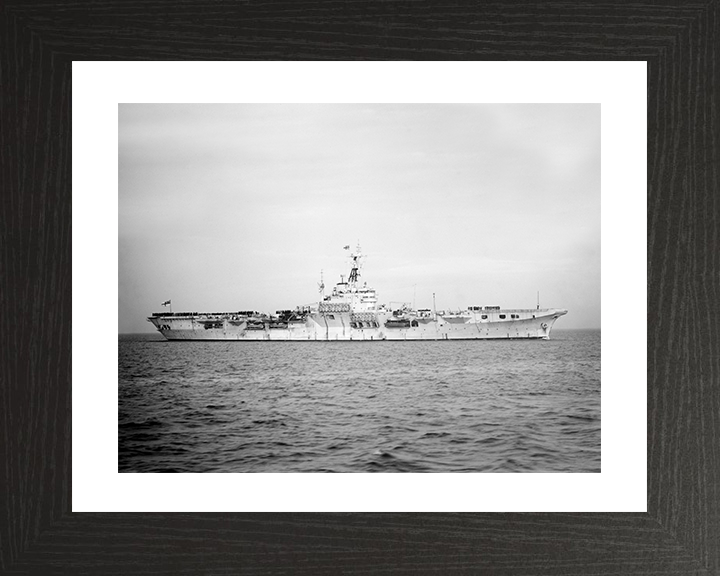 HMS Theseus (R64) Photo Print - at Sea 1947 - Royal Navy Colossus Class Aircraft Carrier Posters, Prints, & Visual Artwork Hampshire Prints 10 x 8 Black Frame Yes