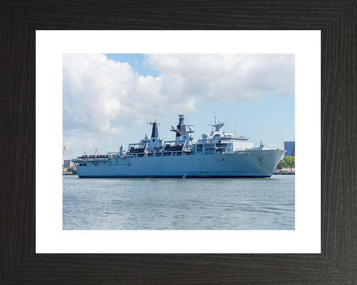 HMS Albion (L14) Royal Navy Albion Class Amphibious Ship Low Starboard View Photo Print Wall Art Naval Decor Posters, Prints, & Visual Artwork Hampshire Prints 10 x 8 Black Frame Yes