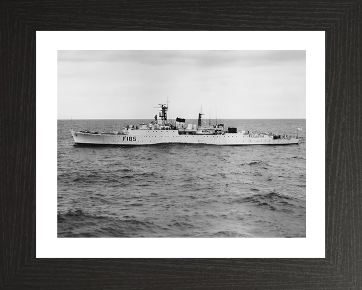HMS Relentless (F185) Photo Print - At Sea 1950 - Royal Navy Type 15 Frigate Hampshire Prints 10 x 8 Black Frame Yes