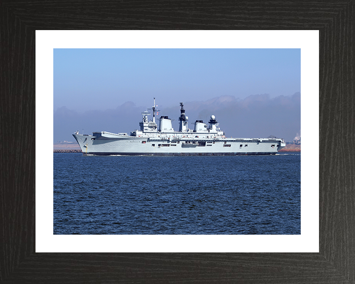 HMS Illustrious (R06) Photo Print - Port Amsterdam 2009 - Royal Navy Invincible Class Aircraft Carrier Hampshire Prints 10 x 8 Black Frame Yes