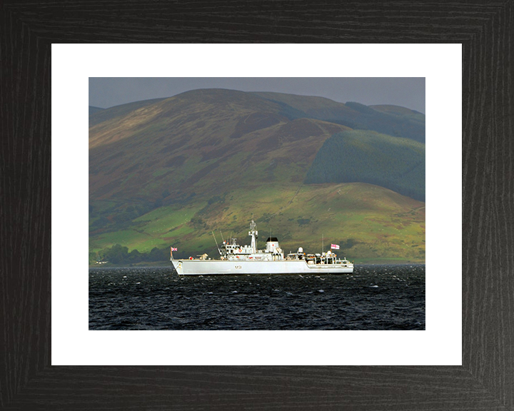 HMS Cattistock (M31) Royal Navy Hunt Class MineHunter at Anchor Photo Print Wall Art Decor Posters, Prints, & Visual Artwork Hampshire Prints 10 x 8 Black Frame Yes