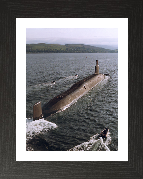 HMS Victorious (S29) Photo Print - Clyde 94 - Royal Navy Vanguard Class Submarine Hampshire Prints 10 x 8 Black Frame Yes