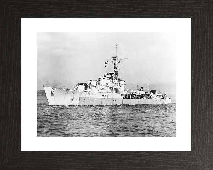 HMS Chevron (R51) Royal Navy C Class Destroyer Port Side View Photo Print Wall Art Decor Posters, Prints, & Visual Artwork Hampshire Prints 10 x 8 Black Frame Yes