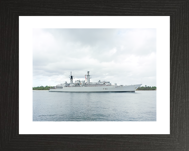 HMS Beaver (F93) Royal Navy Type 22 Frigate Entering Pearl Harbour Photo Print Wall Art Decor Posters, Prints, & Visual Artwork Hampshire Prints 10 x 8 Black Frame Yes