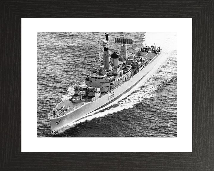 HMS Cleopatra (F28) Royal Navy Leander Class Frigate High Port Bow View Photo Print Wall Art Decor Posters, Prints, & Visual Artwork Hampshire Prints 10 x 8 Black Frame Yes