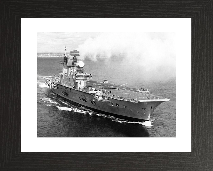 HMS Eagle (R05) Royal Navy Audacious Class Aircraft Carrier Underway Photo Print Wall Art Decor Posters, Prints, & Visual Artwork Hampshire Prints 10 x 8 Black Frame Yes