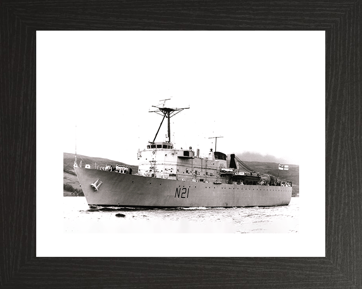 HMS Abdiel (N21) Royal Navy Abdiel Class Minelayer Photo Print Entering Harbour Warship Wall Art Posters, Prints, & Visual Artwork Hampshire Prints 10 x 8 Black Frame Yes